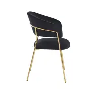 Krzesło tapicerowane czarny nogi złoty K4-FX 2